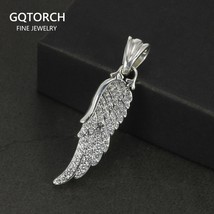 Genuine Pure 925 Sterling Silver Angel Wing Necklace Pendant Silver Male and Fem - £46.37 GBP