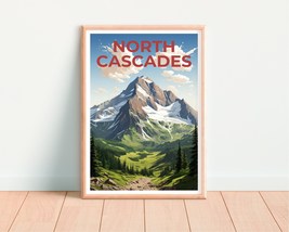 North Cascades Travel Poster, Washington Wall Art, Washington Print, North Casca - £14.16 GBP+
