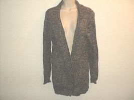 Nomadic Traders Size Large Cardigan Sweater Marled Black &amp; Gray Long Sle... - £18.50 GBP