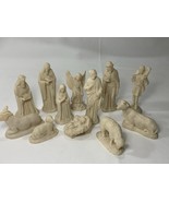Holy Family Nativity Set Mary Jesus Joseph Mexico Resin Figures Bone Color - €30,09 EUR