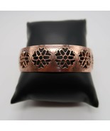 Vintage Copper cuff bracelet with cut out floral heart pattern - €52,60 EUR
