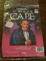 New Vintage 45&quot; Black Vinyl dracula Cape w/ 5&quot; Stand Up Collar halloween... - £10.12 GBP
