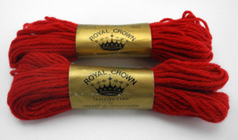 Vintage Royal Crown Tapestry 100% Wool Yarn Copenhagen - 2 Skeins Regency Red - £9.63 GBP