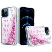 Liquid Quicksand Glitter Cover Case For I Phone 12 Pro Max 6.7 Flamingo Pineapple - £6.10 GBP