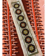 VTG Unfinished Needlepoint Canvas Runner Kit Geometric Design Yellow Bro... - $20.51 CAD