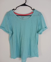 Columbia Blue Short Sleeve Tshirt Women&#39;s Size L - $214.75 MXN