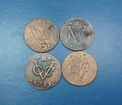 4 Pcs Dutch Colonial Voc Duit 1731 , 1732 , 1733 &amp; 1735 New York Penny C... - £21.83 GBP