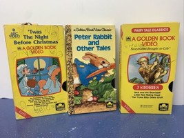 Lot of 3 Golden Books VHS Video Tapes - Peter Rabbit / Fairy Tales / Christmas - £10.11 GBP