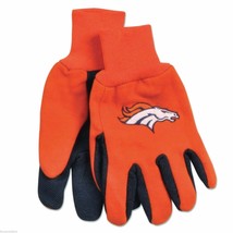 NFL Denver Broncos Two Tone Non Slip Sport Utility Work Gloves - One Size - £3.90 GBP