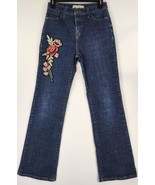 Levis Jeans Womens 6M Denim Floral Embroidered Perfect Slimming Boot Cut... - £45.05 GBP