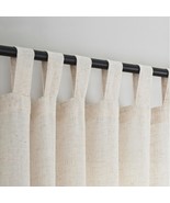 Voilybird Natural Linen Semi Sheer Curtains Tab Top Light, Set Of 2 Panels - $40.95