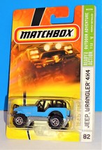 Matchbox 2008 Outdoor Adventure Series #82 JEEP Wrangler 4x4 Blue - £9.49 GBP