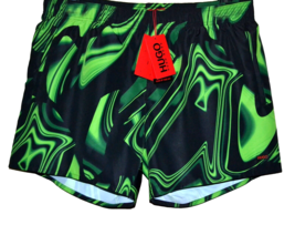 Hugo Boss Bright Green Black Logo Men&#39;s Swim Shorts Beach Athletic Size 2XL  - £59.34 GBP