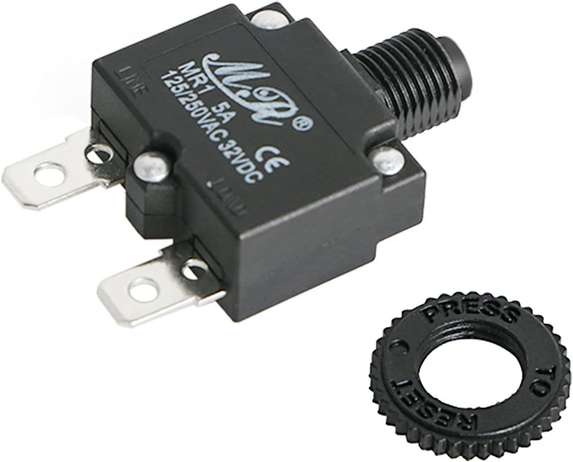 5 Amps Thermal Circuit Breakers Push Button Manual Reset Overload Protector - $31.99