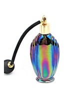 Vintage Perfume Bottle Atomizer Carnival Iridescent Glass - £42.83 GBP