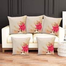 Cushions Cover Set of 5 Cushion Covers Leaf HD Print Cushion Cases Pillowcases - £23.25 GBP