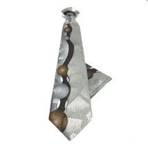 Daniel Ellissa Boys Clip-on Tie Set Gray Brown Cream 100% Polyester 14&quot; - £7.98 GBP