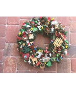 Vintage Wooden Toy Christmas ornament wreath 23 Inch 24730 - £138.16 GBP