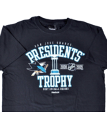 SJ Sharks Presidents Trophy 08-09 Reebok T-Shirt S/M Med Fit Best Overal... - £18.16 GBP