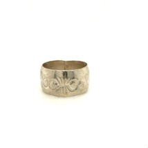 Vtg Signed Sterling Ray Jac Southwestern Navajo Handmade Wide Band Ring sz 7 1/2 - £48.06 GBP