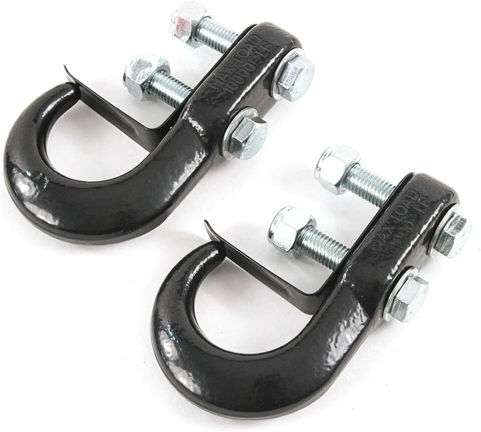 Lot TWO Universal Recovery Tow Hooks 10000lbs for Jeep Ford Dodge Chevy GMC - $28.04