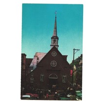 Vintage Postcard Eglise Church Notre Dame Quebec Canada Religion People - £5.75 GBP