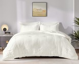 California King Seersucker Comforter Set With Sheets Ivory Bed In A Bag ... - £117.78 GBP