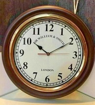 Antique Style Brown &amp; Golden Round Vintage Wooden Wall Clock  Home Decorative - £52.42 GBP+