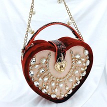 New  Evening Bag For Women 2023  Designer Heart Fashion Party Clutch Lady Cordur - £94.28 GBP