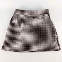 Abercrombie &amp; Fitch Mini Skirt XS Black Burgundy Houndstooth Plaid A-Line - $22.00