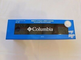 Columbia Men&#39;s 4-Pack Crew Socks Shoe Size 6-10 Black Currant RCS406MBK1... - £14.35 GBP