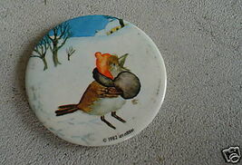 Vintage 1982 Ars Edition Bird in Winter Mirror Back - $17.82