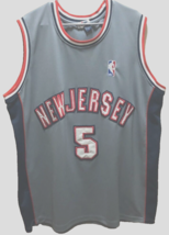 Jason Kidd #5 New Jersey Nets NBA Majestic Gray Stitched Vintage 90s Jersey 3XL - £38.71 GBP