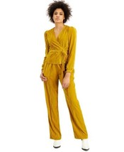 Leyden Womens Velvet Wrap Top Size X-Large Color Gold - £77.97 GBP