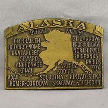 Vintage Belt Buckle Alaska State Denali Willow Glennallern PT. Barrow Iditarod - £22.48 GBP