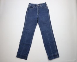 Vintage 70s Streetwear Womens 9 / 10 Distressed Straight Leg Denim Jeans Blue - £34.75 GBP