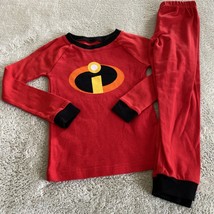 NEW Incredibles 2 Boys Red Black Cuffs Snug Fit Long Sleeve Pajamas 6 116 cm - £19.75 GBP