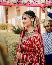 Red Bridal Banarasi Silk Saree with Dupatta || Wedding Bridal Saree | Rich Pallu - £109.65 GBP