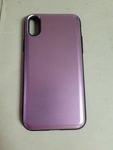 Apple iPhone  Case Credit Card Holder Purple iPX s - $6.84