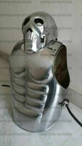 Medieval Replica Muscles Armor Jacket With Skull Helmet Silver Finish Costume - $287.18