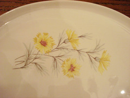 Meat Serving Platter Yellow Carnation Mum Flower Pottery VTG Table-scape... - $14.80
