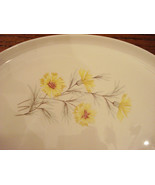 Meat Serving Platter Yellow Carnation Mum Flower Pottery VTG Table-scape... - $14.80