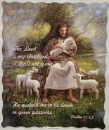 The Lord Is My Shepherd Psalm 23:1,2 Religious Licensed Quilted Throw 50... - £31.89 GBP