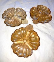 marigold clover dish vintage Jeannette iridescence set of 3 - $22.39