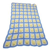 VINTAGE Handmade Crochet Knitted Afghan 3D Daisy Chain Rose Flower Throw 50&quot;X80&quot; - £77.49 GBP