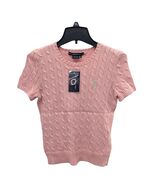 Ralph Lauren Sport Crew Neck Short Sleeve Cable-Knit Sweater Pink Size S... - $3,635.34 MXN