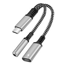 2-in-1 Type-C Male to PD 60W Type-C Charging + 3.5mm Audio Female Headph... - $8.15