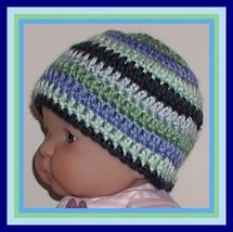 Navy Blue Baby Hat, Sky Blue Baby Hat, Mint Green Baby Hat, Striped Baby Hat - £7.98 GBP