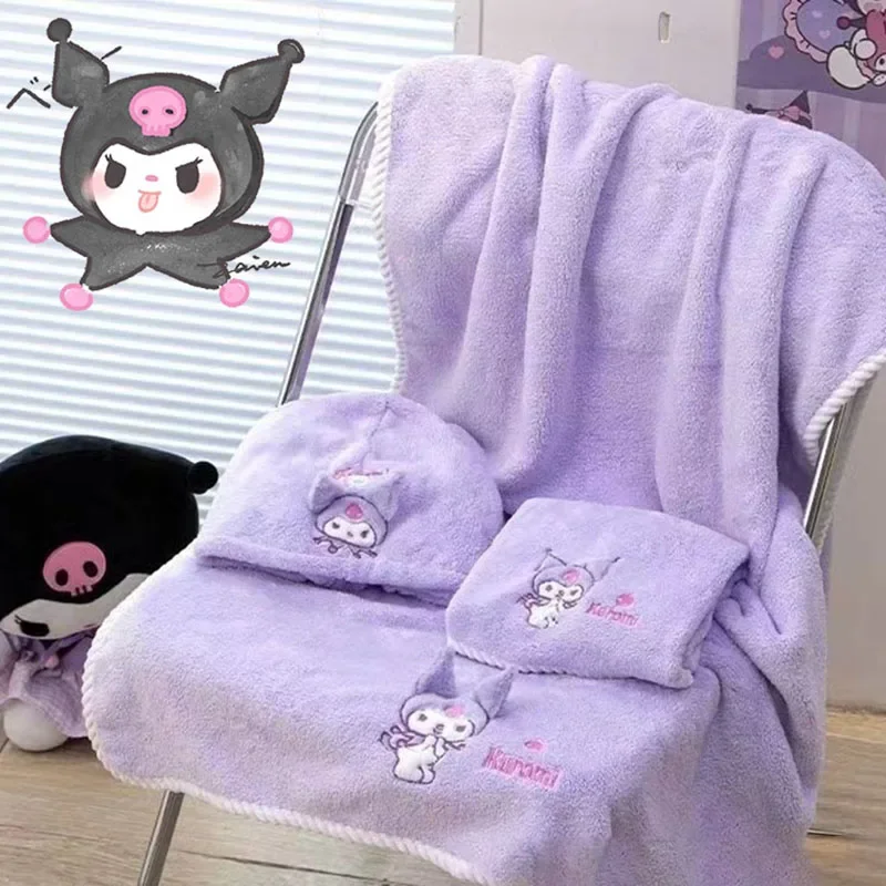 Sanrio Anime Cartoon Kuromi Cinnamoroll Coral Velvet Strong Water Absorption - £17.89 GBP