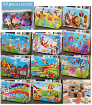 60 Pieces Children Learning Educational Wooden Jigsaw Puzzles, Birthday ... - $11.57 CAD